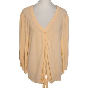 Bob Timberlake Peach Semi-Sheer Button Down Blouse NWT Size Large
